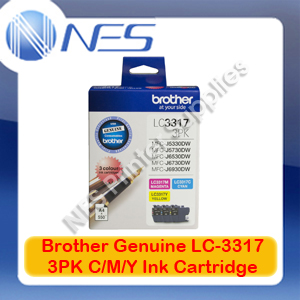 Brother Genuine LC3317-3PK C/M/Y (Set of 3) Color Ink Cartridge for MFC-J5330DW/MFC-J5730DW/MFC-J6530DW/MFC-J6730DW/MFC-J6930DW